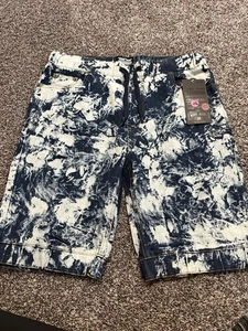 Pantalones Cortos Nobel Jeans Para Hombre 34 Patinador Lavado con Ácido Exterior Hip Hop Grunge - Imagen 1 de 8