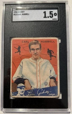 Goudey Carl Hubbell 1934 #12 SGC 1,5 Foto 1 de 2