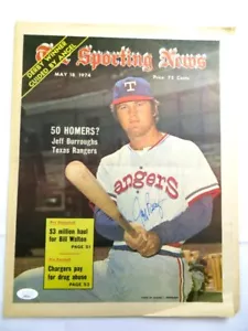Jeff Burroughs Signed Autograph Newspaper Sporting News 1974 Rangers JSA AH03411 - Picture 1 of 4