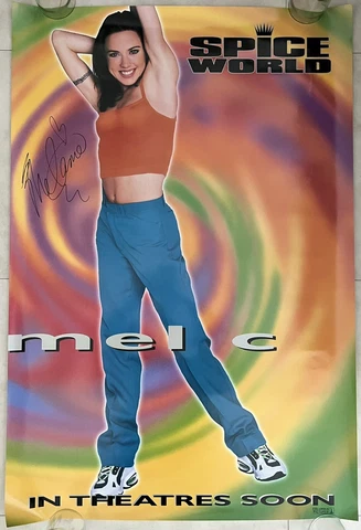 Sporty Spice Melanie C Signed IP 27x40 Spice World Movie Poster Authentic RARE Cover
