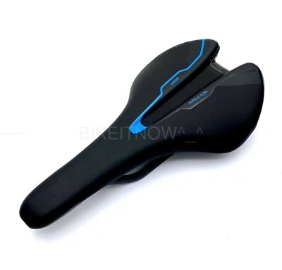 Giantt Cobalt Contact SLR Upright Bike Saddle 142mm Black/Blue + Carbon Rails - Image 1 of 4