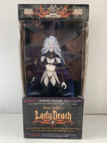 Lady Death 12" Action Figure - Moore Action Collectibles - NIB 1998 Chaos Comics Cover