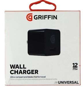 Griffin 12-Watt Single USB 2.4A Wall Charger Travel Adapter - Black (NA36559-3)