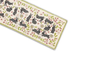 Easter Bunny Table Runner Handmade Beaded Table Runner Easter Tableware 13X36 In - Picture 1 of 8
