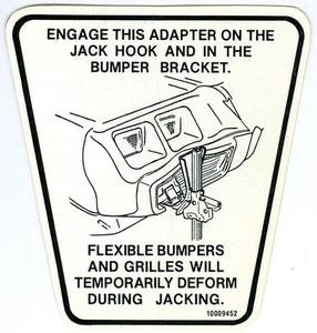 1980 FIREBIRD FRONT BUMPER ADAPTOR  INSTRUCTION DECAL - Picture 1 of 1