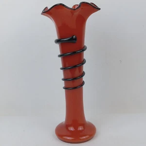 Vintage Welz 1930's Red Tango Glass Vase Czech Bohemia 9 In. Tall - Picture 1 of 10