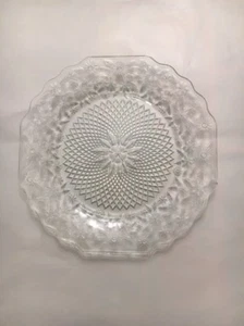 Indiana Glass PINEAPPLE & FLORAL Clear Service Plate w indent Depression - Picture 1 of 8