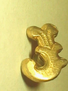 Antique 10k Yellow Gold Stone Insert Initial Fancy Letter "F" 8 mm x 6 mm - Picture 1 of 2