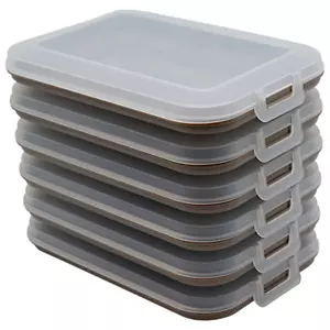6er Set Frischhaltedose Aufbewahrungsbox Stapelbox Wurst Käse Vorrat braun - Bild 1 von 7