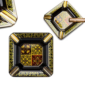 Posacenere portasigari ceramica Lubinski 4 tubi vintage art deco quadrato portacenere confezione regalo - Foto 1 di 6