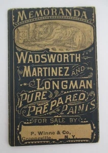 WADSWORTH MARTINEZ & LONGMAN Paint Memo Book w/ Reynolds-Bascom Genealogy - Picture 1 of 4