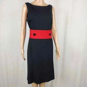 Ann Taylor Dress Women Size 8 midi sheath Black evening - Picture 1 of 6