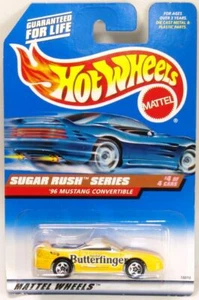 Hot Wheels 1998 #744 - Blue Car Card - '96 Mustang Convertible - Imagen 1 de 1