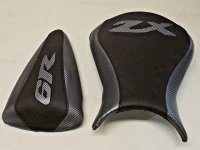 川崎 NINJA ZX6R 07/08 黑色/深灰色 C.F. 纹理前后座椅套 — 第 1/4 张图片
