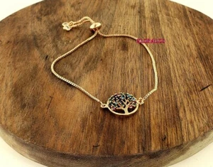 NEW CHAIN BRACELET TREE OF LIFE STYLE EXCLUSIVE ANTI ALLERGIC ROSE GOLD COLOR - Bild 1 von 4