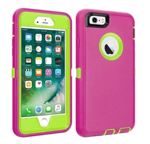 Custodia telefono ibrida antiurto Defender cover per Apple iPhone 6/6s rosa verde - Foto 1 di 2