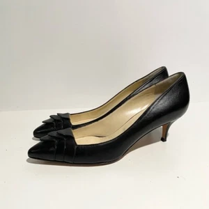 Sarah Flint Black Pointed Toe Kitten Heel 37.5 - Picture 1 of 8