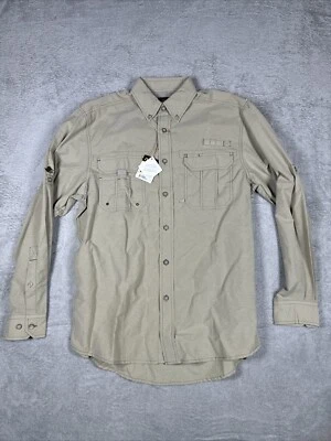 Dri Duck Sawtooth Fun Khaki Long Sleeved Button Up Vented Size Small 4031 new - Image 1 of 4