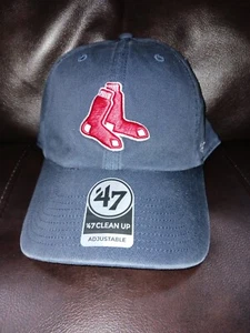 Baseballkappe '47 Boston Red Sox Clean Up blau verstellbarer Riemen Vater Einheitsgröße NEU - Bild 1 von 6