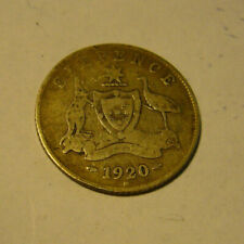 Australia 6 Pence 1920 M Silver KM#25 6P George V Melbourne