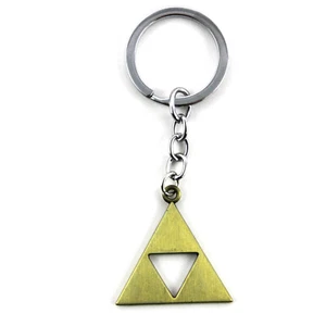 GOLDEN TRIFORCE The Legend of Zelda Metal Keychain LoZ (Hyrule Keyring) - Picture 1 of 3