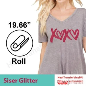 Siser Glitter Iron On Heat Transfer Vinyl For T-Shirts 20" x 36" (1 Yard) Roll - Picture 1 of 71