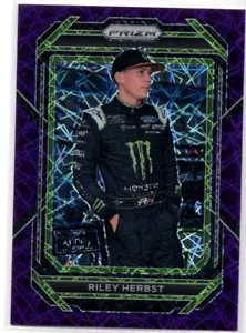 2023 Prizm Nascar Racing Riley Herbst Purple Velocity no 72 #/199 #72 /199 - Picture 1 of 2