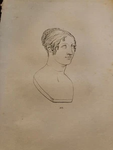 KUPFERSTICH KUNST DRUCK LASINIO NACH ANTONIO CANOVA BÜSTE DER LAURA - Bild 1 von 3