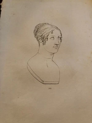 KUPFERSTICH KUNST DRUCK LASINIO NACH ANTONIO CANOVA BÜSTE DER LAURA - Bild 1 von 3