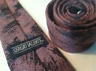 Sergio Valente Neck Tie, Vintage Skinny Tie. Brown Western Abstract.