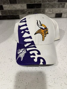 Vintage Minnesota Vikings Reebok Hat Cap Large Print S/M *READ* - Foto 1 di 15
