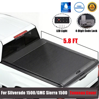 5.8FT Truck Bed Tonneau Cover Retractable For 2014-2025 Silverado 1500/GMC 1500 Foto 1 de 4