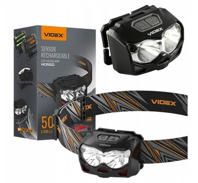 LED Stirnlampe Akku 500Lm Kopflampe Rotlicht Bewegungssensor VIDEX H055D IP65