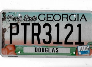 GEORGIA passenger 2016 license plate "PTR3121" ***DOUGLAS*** - Picture 1 of 1