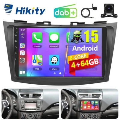 DAB+ 4+64GB Android CarPlay Autoradio GPS Navi WiFi Für Suzuki Swift 4 2010-2017 - Bild 1 von 4