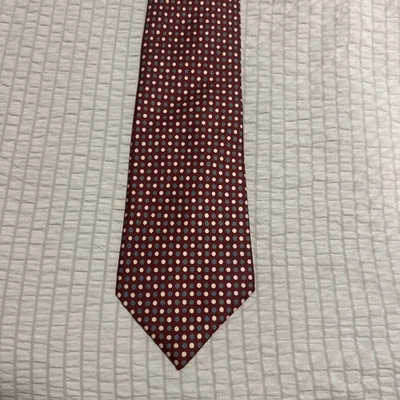 "Corbata de seda Jaeger vintage roja verde blanca a lunares 100 % seda 3,75"" X 60""" Foto 1 de 4