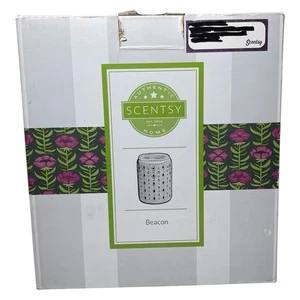 Scaldacera Scentsy Beacon bianco e verde acqua all'interno nuovo con scatola - Foto 1 di 7