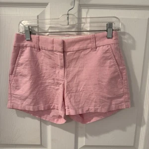 J. Crew Shorts Women’s Size 0 City Fit 100% Cotton Flat Front Pink Mid Rise - Picture 1 of 8