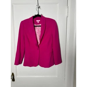 Lilly Pulitzer Leighton Hot Pink Barbiecore Preppy Statement Blazer Women's MED - Picture 1 of 7