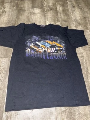 Camiseta masculina dupla face 2017 Denny Hamlin #11 FedEx tamanho grande preta desbotada - Imagem 1 de 2