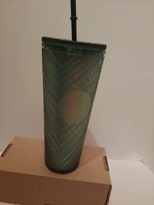 Starbucks Blue Ombre Jeweled 24 Oz Tumbler mit Sirene Logo, mit Strohhalm - Bild 1 von 3
