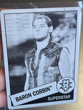 2015 Topps Heritage WWE Baron Corbin 1/1 One of One Black Printing Plate