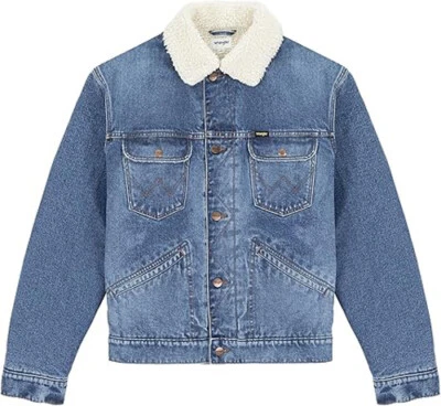 Giacca da uomo in jeans Wrangler Sherpa 112341083 - Imagen 1 de 4