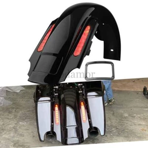 For Harley Street Electra Glide Road King Extended Rear Fender w/LED 1993-2008 - Picture 1 of 24