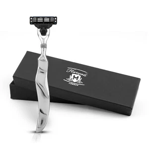 Maquinilla de afeitar 3 Edge para hombre, maquinilla de afeitar de acero inoxidable para hombre, agarre largo, maquinilla de afeitar para mujer " - Imagen 1 de 9