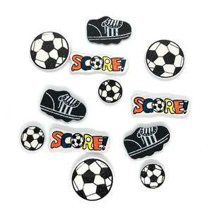 24 x Wood Football Embellishments Flatback Cabochon Craft Scrapbook Charm Boots - Picture 1 of 1