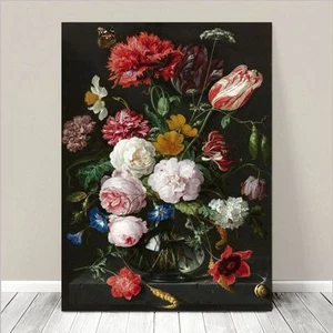 Beautiful Vintage Art ~ CANVAS PRINT 8x10" ~ 1650 Flowers in Glass - Picture 1 of 1