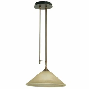 NEW Eglo Madai 1-Light Hanging Bronze Pendant with Champagne Colored Glass Shade - Picture 1 of 1