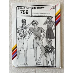 Pantalones Cortos Ciudad 759 Patrón Elástico y Costura Vintage 1985 Talla 32-48 - Imagen 1 de 2
