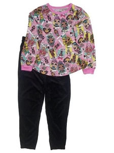 LOL Surprise Girls Pink & Black Pajama Pants & Shirt Sleep Set Pajamas - Picture 1 of 1